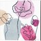 Think Pink A by Lisa Audit 14" x 14" Canvas Wall Art (Set of 2)